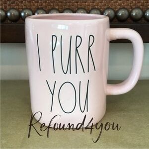 Rae Dunn - 3/$45 - ‘I Purr You’ ceramic mug. Pink NWT